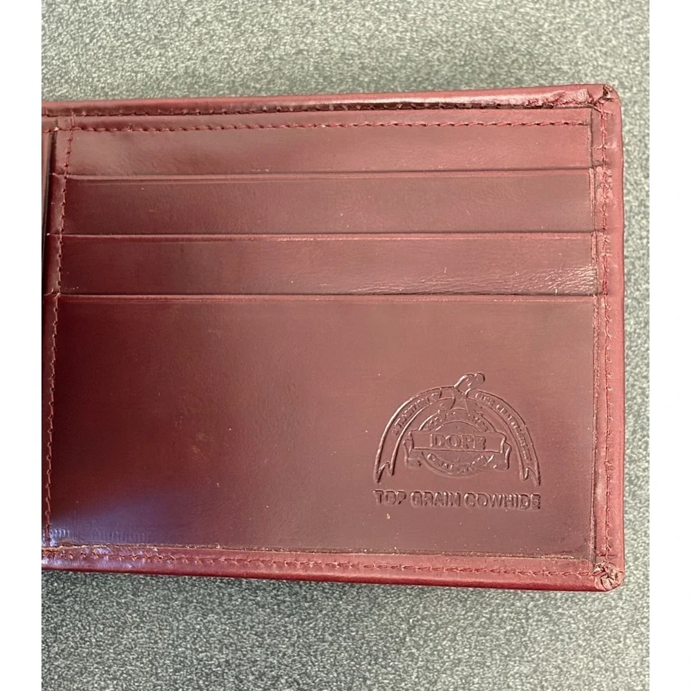 Dopp Leather Bifold Wallet Oxblood Red Top Grain Cowhide